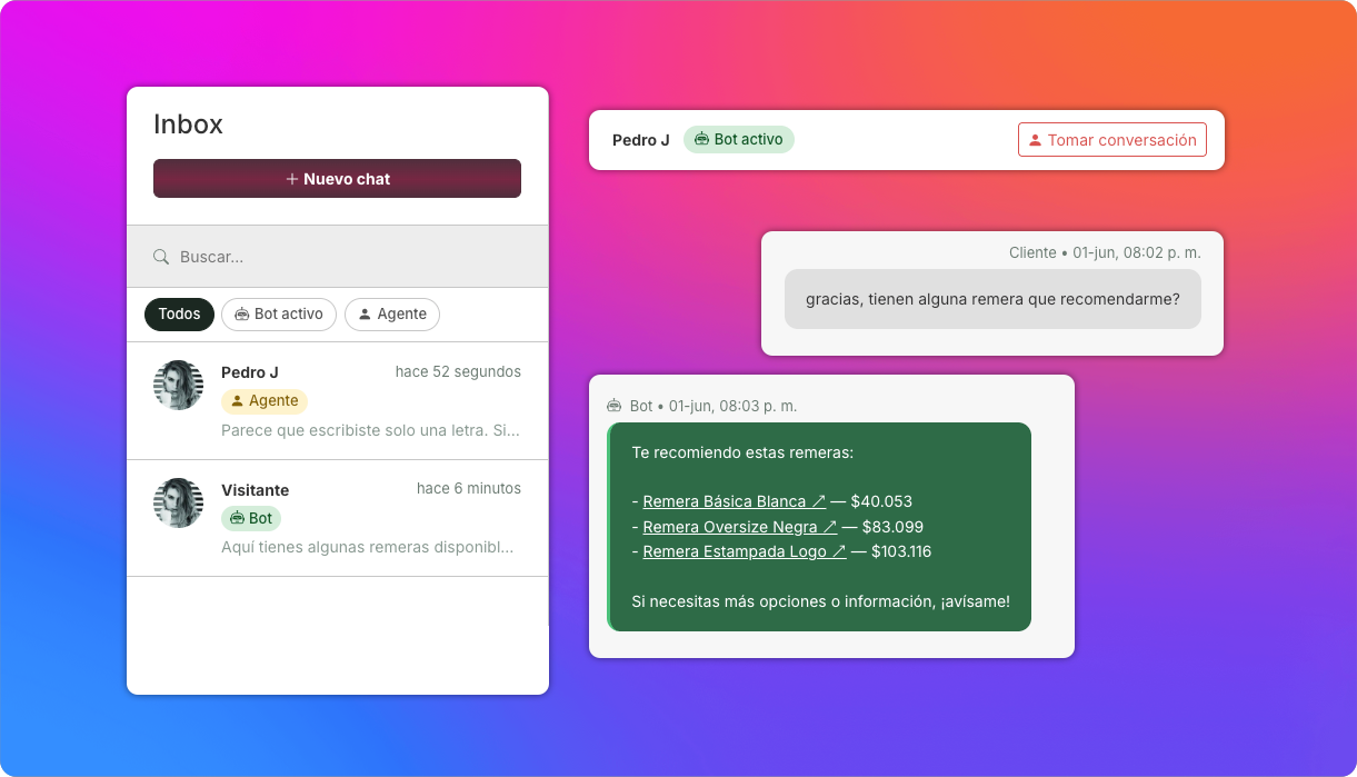 Inbox integrado de Growcart